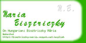 maria bisztriczky business card